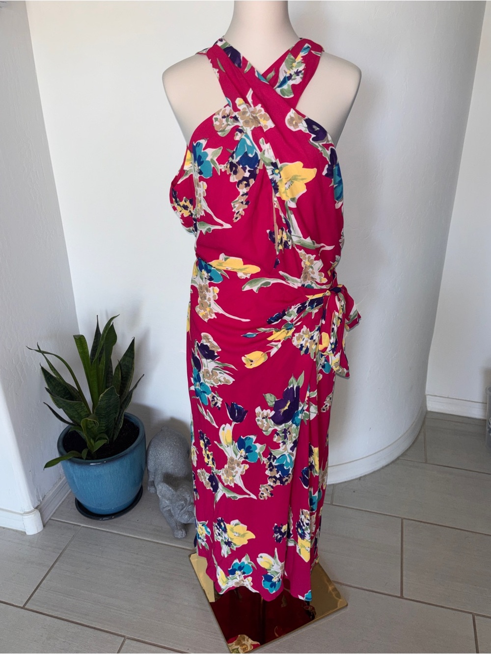 NWT Lauren Ralph Lauren Floral Georgette Halter Maxi Dress - Picture 2 of 8